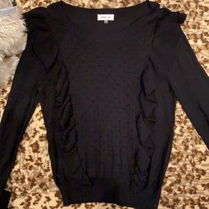 Black long sleeve with ruffle details